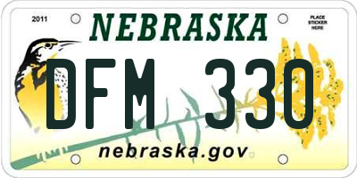 NE license plate DFM330
