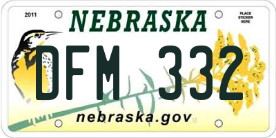 NE license plate DFM332