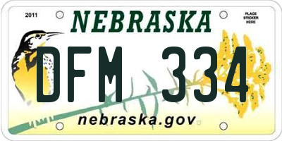 NE license plate DFM334