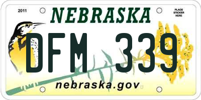 NE license plate DFM339