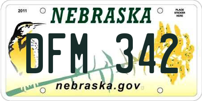 NE license plate DFM342