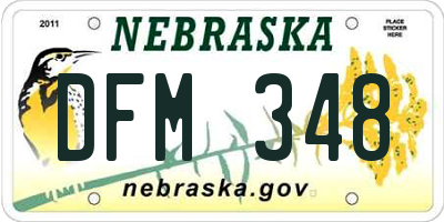 NE license plate DFM348