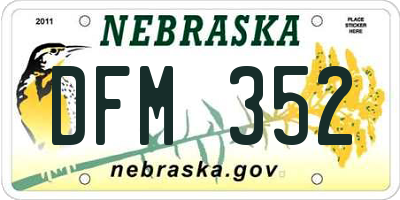 NE license plate DFM352