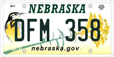 NE license plate DFM358