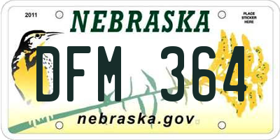 NE license plate DFM364