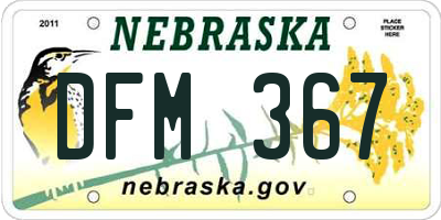 NE license plate DFM367