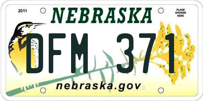 NE license plate DFM371