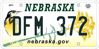 NE license plate DFM372
