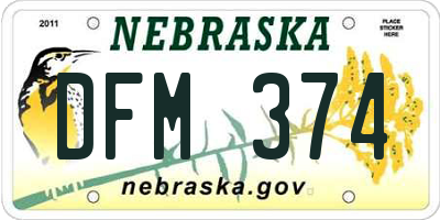 NE license plate DFM374