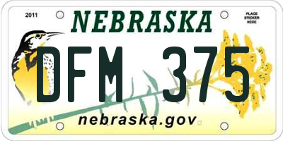 NE license plate DFM375