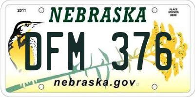 NE license plate DFM376