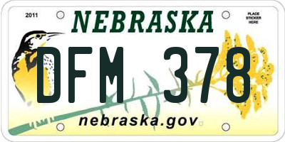 NE license plate DFM378