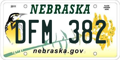 NE license plate DFM382
