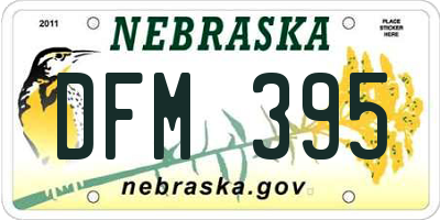 NE license plate DFM395