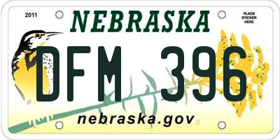 NE license plate DFM396