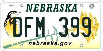 NE license plate DFM399