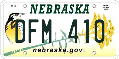 NE license plate DFM410