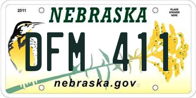 NE license plate DFM411