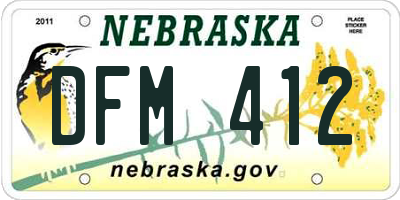 NE license plate DFM412