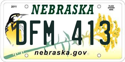 NE license plate DFM413