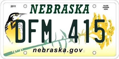 NE license plate DFM415