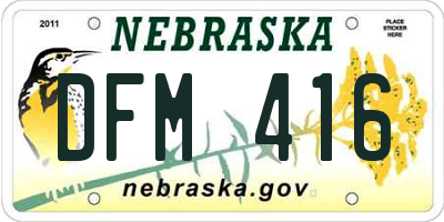 NE license plate DFM416