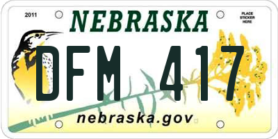 NE license plate DFM417