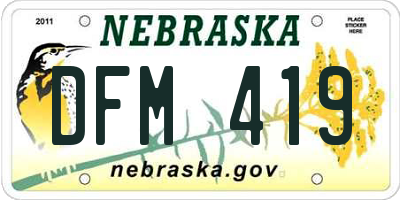 NE license plate DFM419