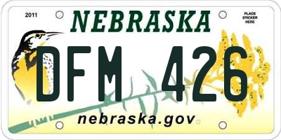 NE license plate DFM426