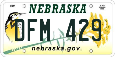 NE license plate DFM429