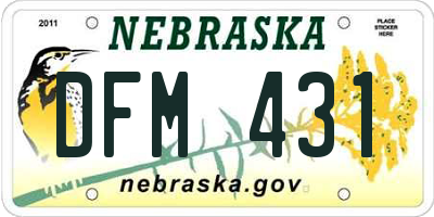 NE license plate DFM431