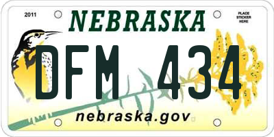 NE license plate DFM434
