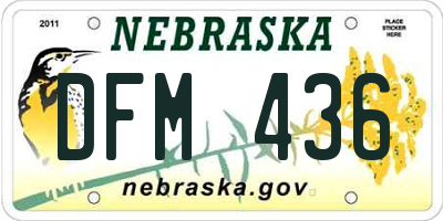 NE license plate DFM436
