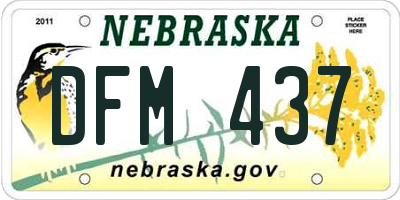 NE license plate DFM437