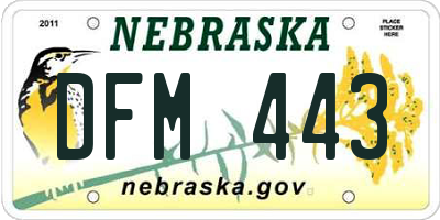NE license plate DFM443