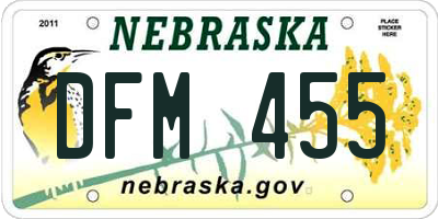 NE license plate DFM455
