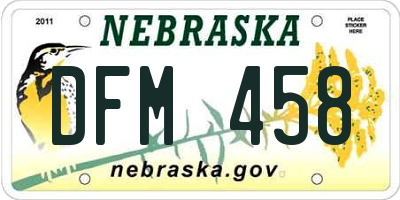 NE license plate DFM458