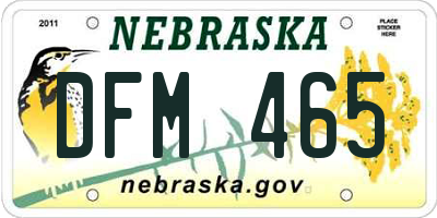 NE license plate DFM465