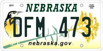 NE license plate DFM473