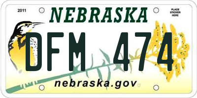 NE license plate DFM474