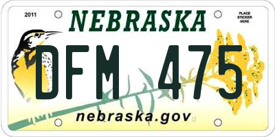 NE license plate DFM475