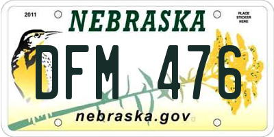 NE license plate DFM476
