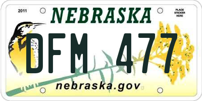 NE license plate DFM477