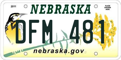 NE license plate DFM481