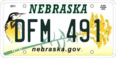 NE license plate DFM491