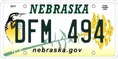 NE license plate DFM494