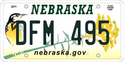 NE license plate DFM495