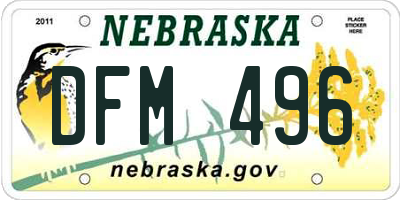NE license plate DFM496