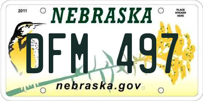 NE license plate DFM497