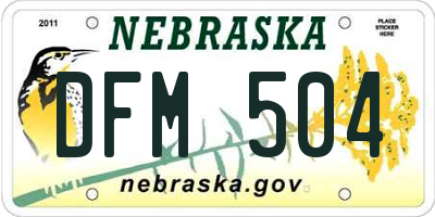 NE license plate DFM504